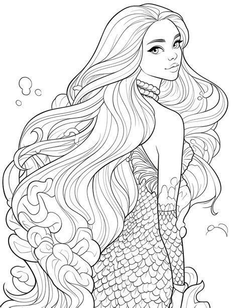 adult coloring mermaid